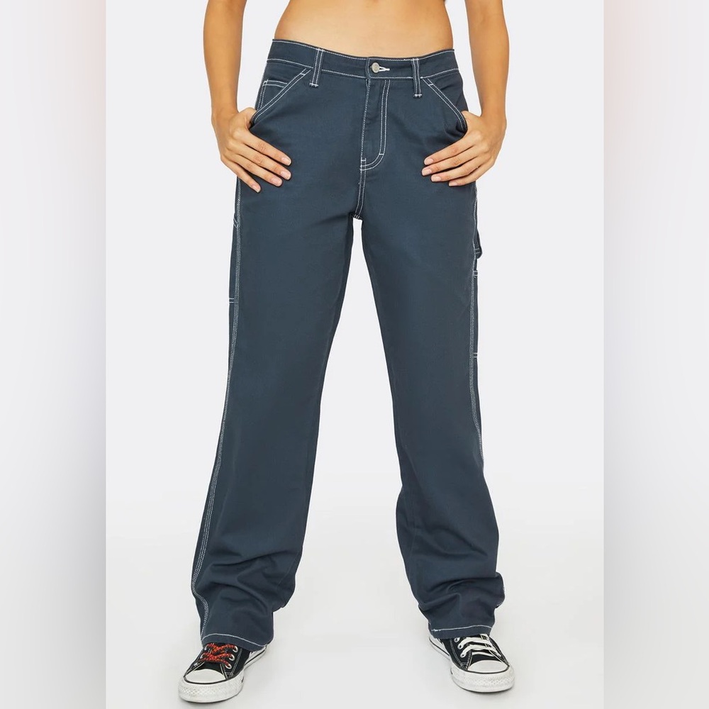 Dickies Women's Dark Air Force Blue Straight Leg Carpenter Jeans